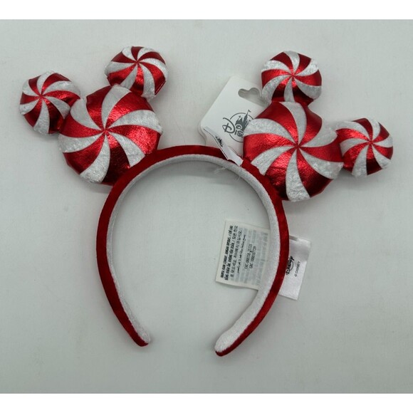 Disney Other - 2025 Disney Parks Christmas Mickey Mouse Peppermint Swirl Ears Headband NEW NWT
